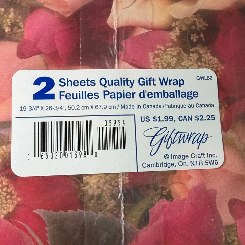 5/$25 VINTAGE Birthday Wrapping Paper Floral Roses